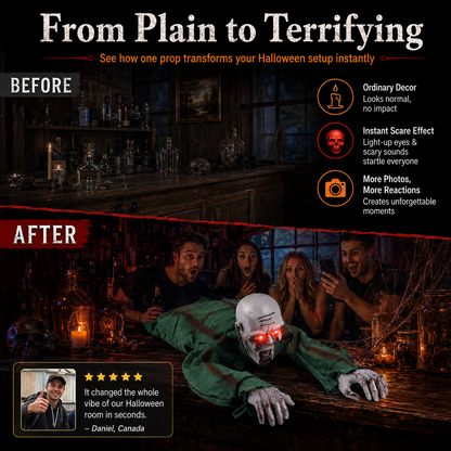 🔥 Limited-Time 50% OFF👻 Animated Crawling Halloween Ghost with Light & Sound🎃