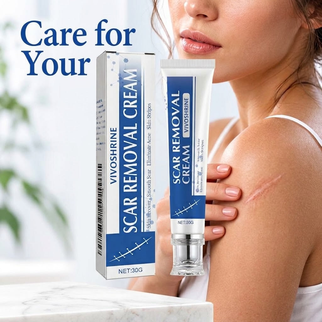 ✨Vivoshrine Scar Removal Cream , Skin Repair Gel for Surgical Scars, Acne Marks, Stretch Marks, Burn &amp; Cut Scars, Odorless Skin Care Cream for Adults &amp; Kids