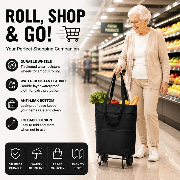 🔥HOT SALE 49% OFF🔥Foldable 2-in-1 Shopping Bag-ROLL.SHOP. GO EASY.