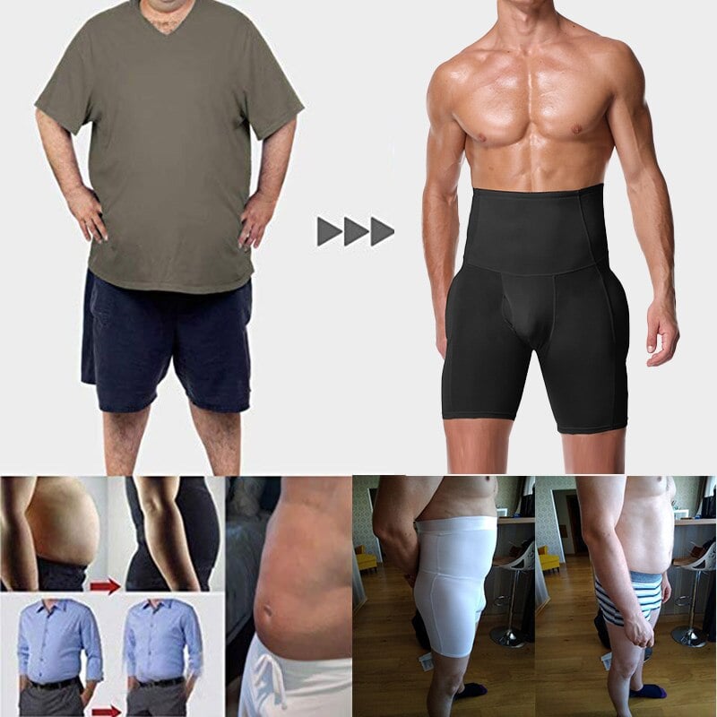 Men's High Waist Shapewear Boxer Briefs
