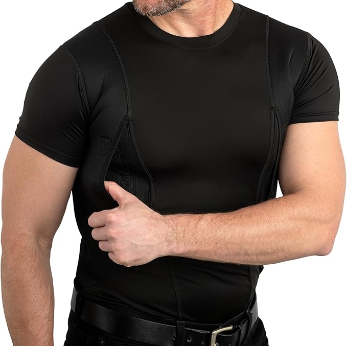Concealed Carry Compression Shirt – Dual Holster Tactical Undershirt for Men