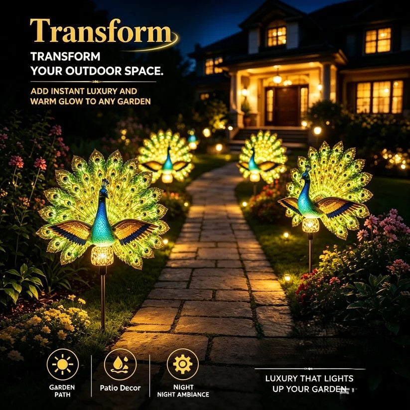 🔥 Last Day 49% OFF 🦚Solar Peacock Garden Sculpture Light🌟Transform Your Outdoor Space🏡