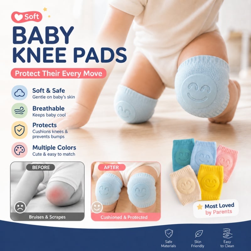 🏆 Last Day Special Offer! 🔥Buy 3 Get 2 Free😉Baby Anti-Fall Knee Pads