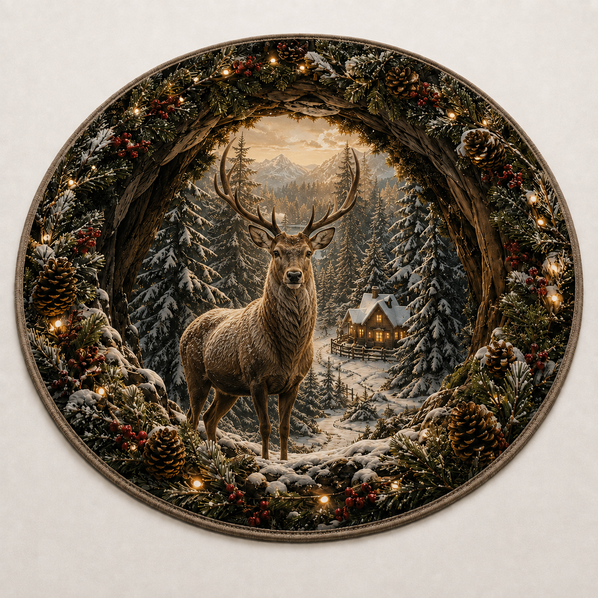 🎄 Christmas 3D Illusion Rug – Portal Floor Decor