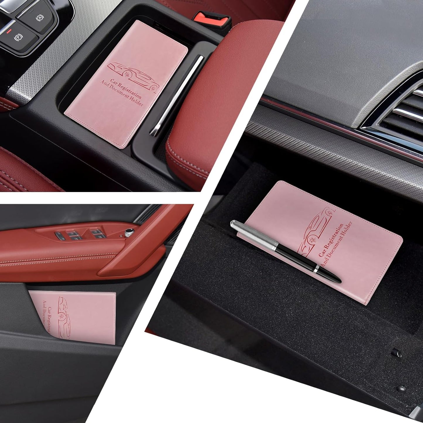 🗃️Car Registration & Insurance Card Holder, Magnetic Closure Vehicle Organizer, Car Essential Document Wallet