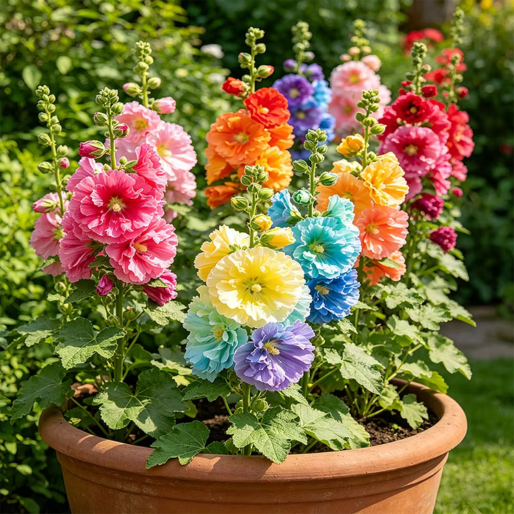 ⏰Don’t Miss Out🔥 Giant Double-Petaled Hollyhock 🌸 Large Flowers