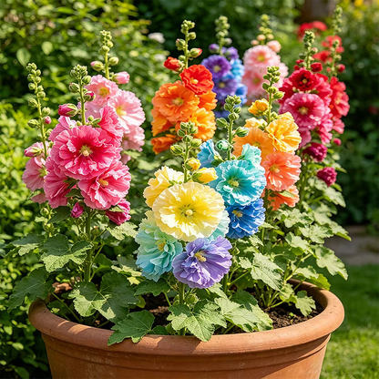 ⏰Don’t Miss Out🔥 Giant Double-Petaled Hollyhock 🌸 Large Flowers