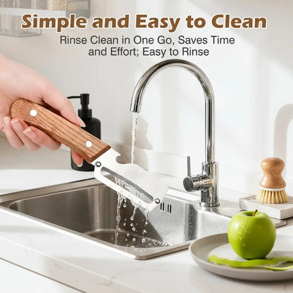 Multi Functional Vegetable Peeler for Kitchen,Wooden Handle, Potato Fruit Peeler with Bottle Opener Function, Durable Kitchen Helper
