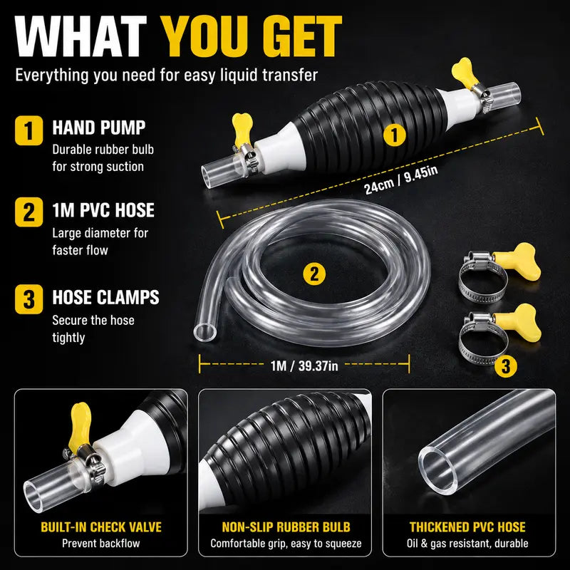 💥 50% OFF🚗Manual Siphon Pump Kit-Liquid Transfer Pump for Fuel Water Oil