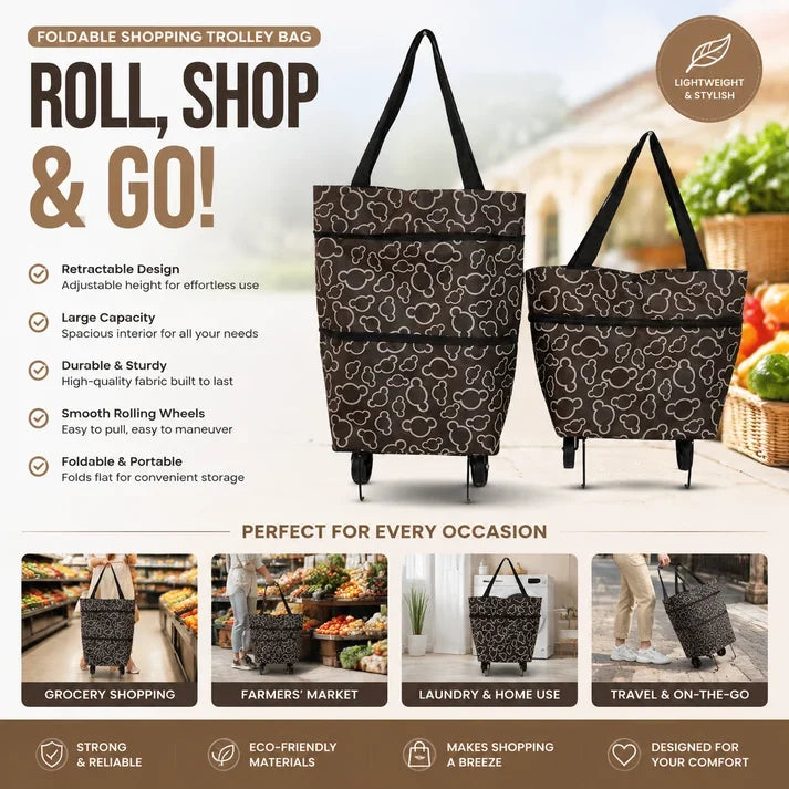🔥HOT SALE 49% OFF🔥Foldable 2-in-1 Shopping Bag-ROLL.SHOP. GO EASY.
