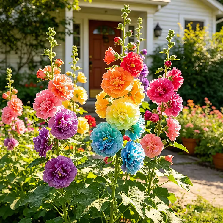 ⏰Don’t Miss Out🔥 Giant Double-Petaled Hollyhock 🌸 Large Flowers