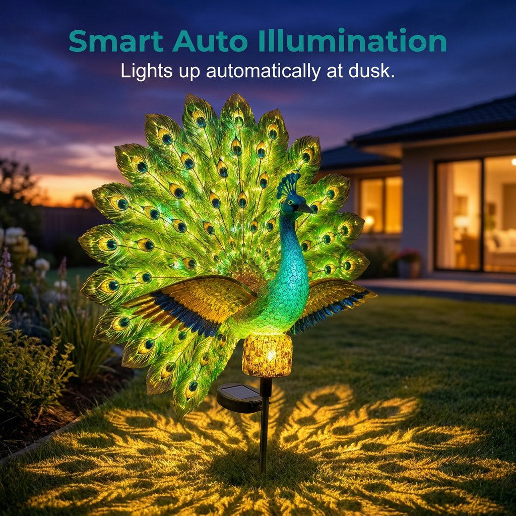 🔥 Last Day 49% OFF 🦚Solar Peacock Garden Sculpture Light🌟Transform Your Outdoor Space🏡