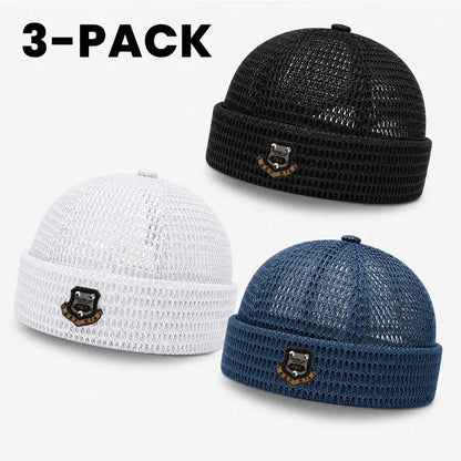 🧢 50% OFF 3-Pack Unisex Lightweight Mesh Beanies – Breathable Summer Skull Caps
