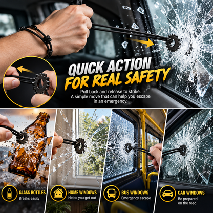 🎁 BUY 1 GET 1 FREE | Emergency Escape Bracelet – Discreet Glass Breaker & Hidden Self-Rescue Tool