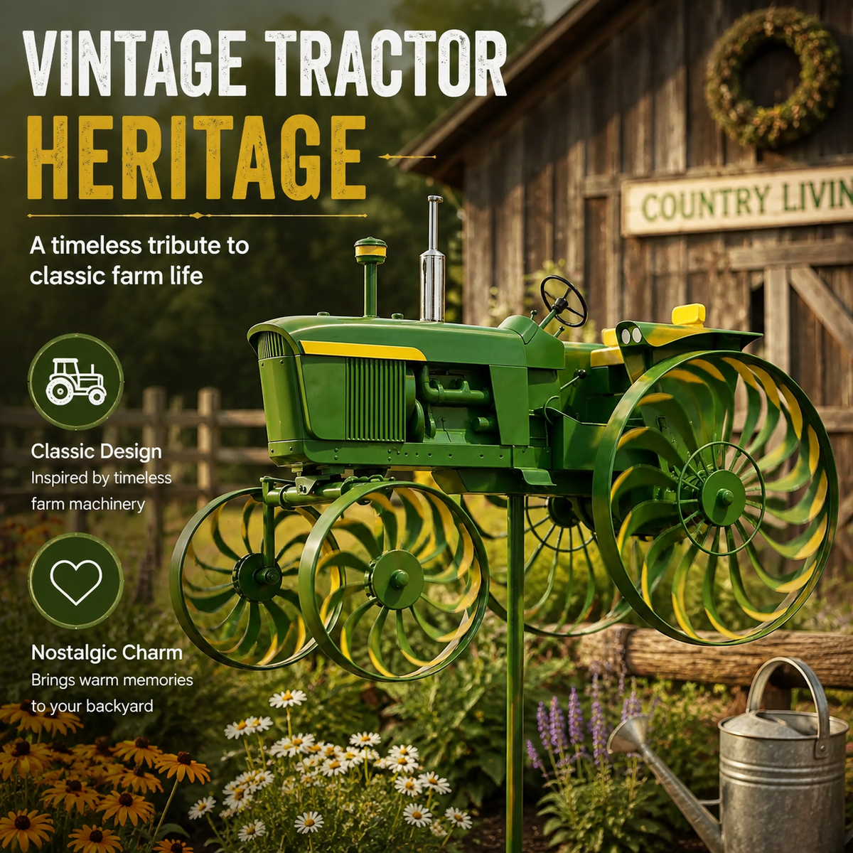 🔥 Limited Time 50% OFF🚜 Earl's Handmade Tractor Wind Spinner 🌾