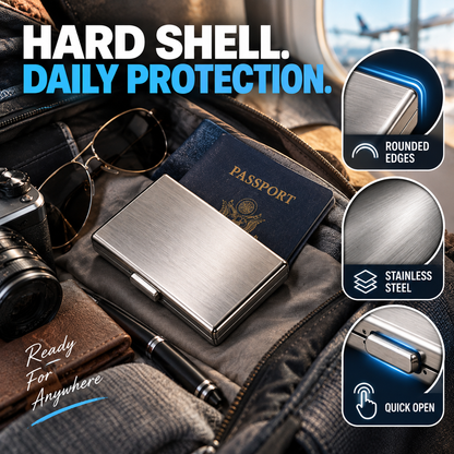⚡50% OFF💳 RFID-Stainless Steel Blocking Card Wallet✨ Slim & Secure 🔒