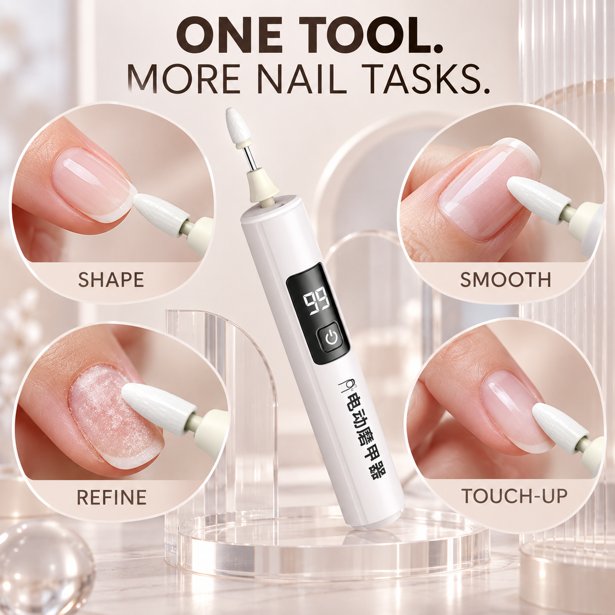 ⚡ 35% OFF💅 3-in-1 Electric Nail Drill & Lamp✨ Polish, Cuticles & Gel Removal