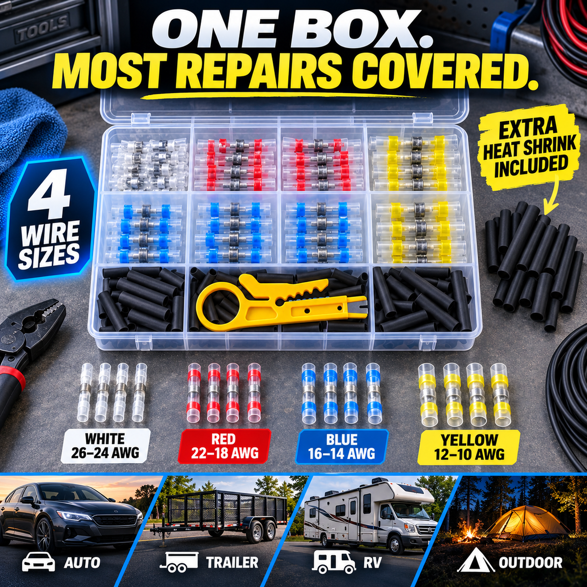 🔥 50% OFF Last Day⚡ 300PCS Waterproof Solder Connectors✨ Quick & Secure