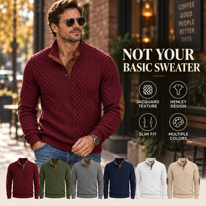 ⚡50% OFF🧶 Knit Henley Sweater✨ Soft, Warm & Cozy