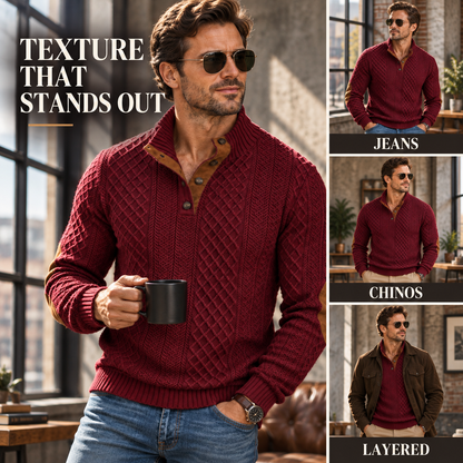 ⚡50% OFF🧶 Knit Henley Sweater✨ Soft, Warm & Cozy