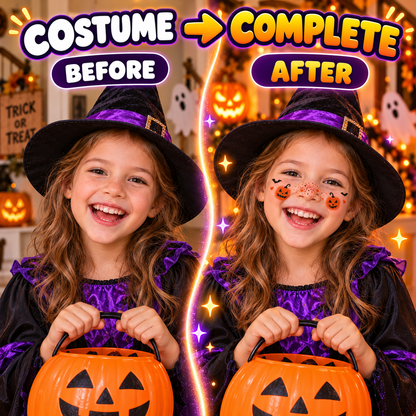 ⚡ 49% OFF🎃 Kids Halloween Face Stickers✨ Skin-Safe, Waterproof & Fun