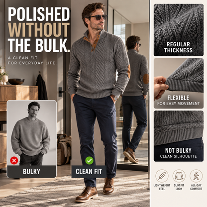 ⚡50% OFF🧶 Knit Henley Sweater✨ Soft, Warm & Cozy