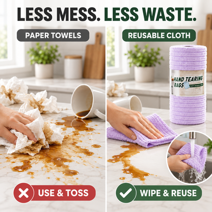 🧽 50% OFF♻️ Reusable Tear-Off Cleaning Cloth Roll✨ Multipurpose & Washable