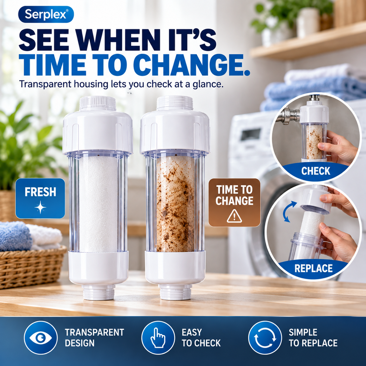 💧 50% OFF🧺 Serplex Washing Machine Water Filter✨ 3-Pack, Clean & Protect