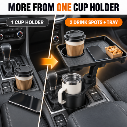 ⚡ 50% OFF🚗 Multifunctional Car Cup Holder Expander✨ Small Tray & Extra Storage