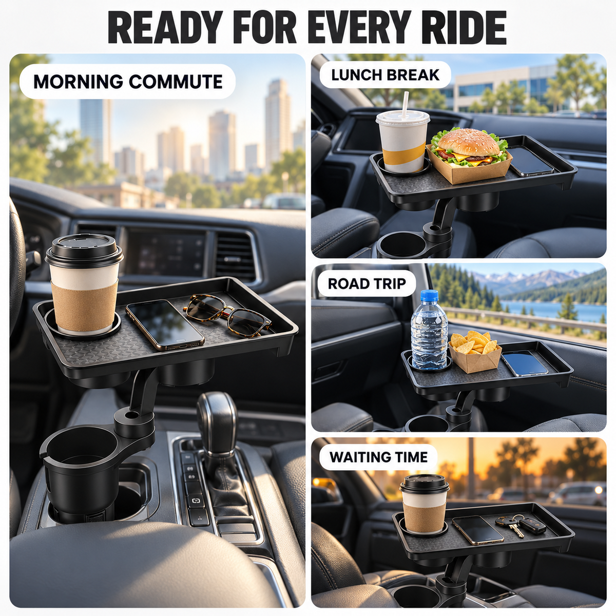 ⚡ 50% OFF🚗 Multifunctional Car Cup Holder Expander✨ Small Tray & Extra Storage