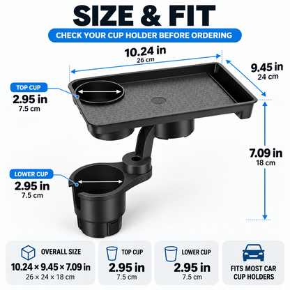 ⚡ 50% OFF🚗 Multifunctional Car Cup Holder Expander✨ Small Tray & Extra Storage