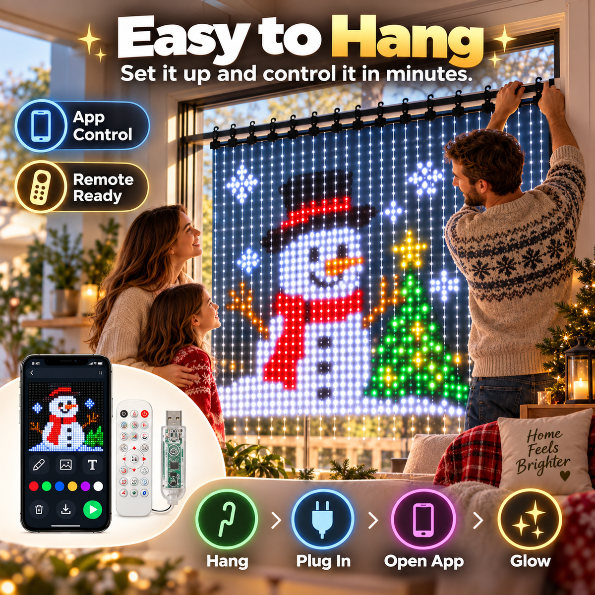 💥 50% OFF✨APP-controlled Christmas LED lights🎄 Warm, Bright & Festive🎉