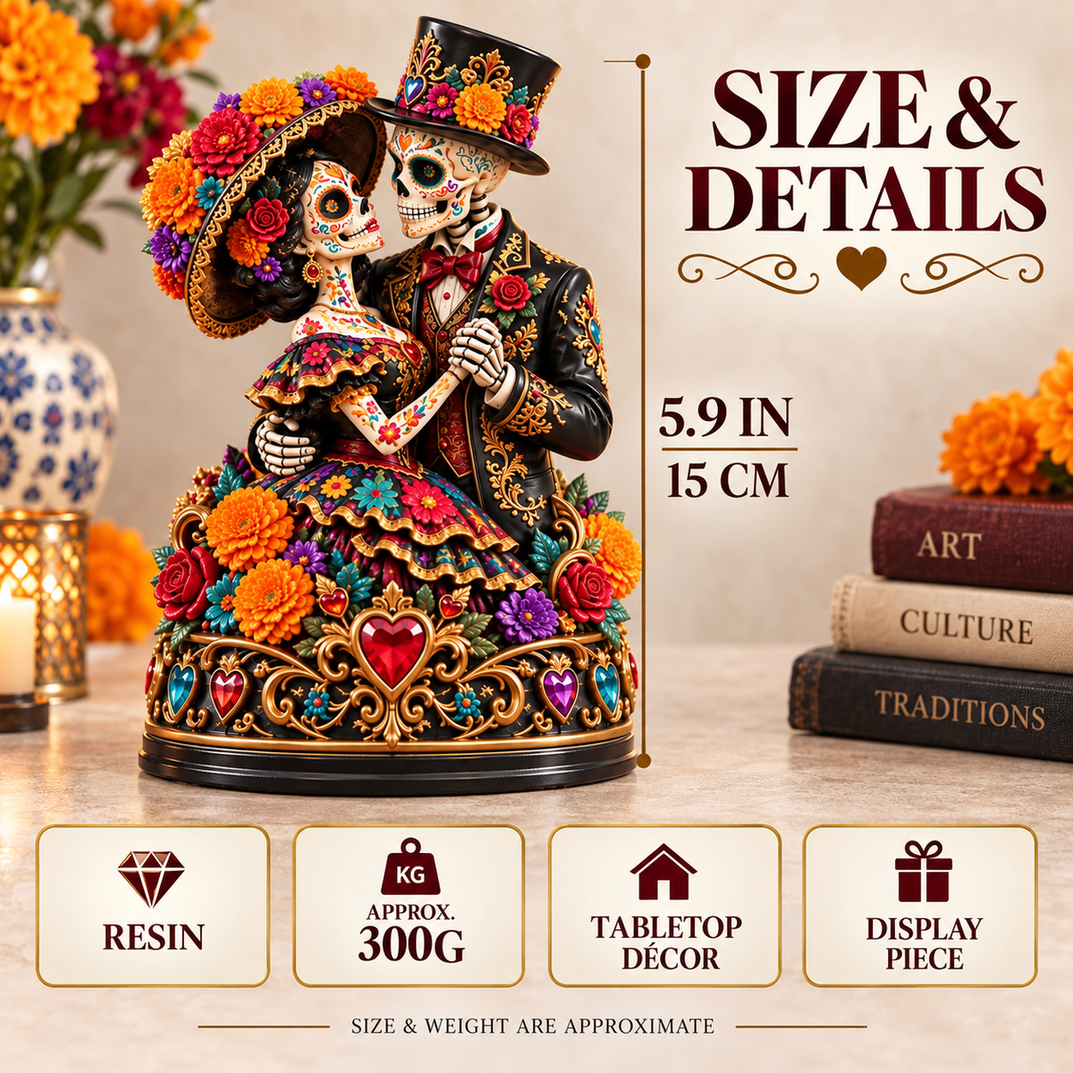 ⚡ 50% OFF💀 Eternal Dance Skeleton Couple Figurine🖤 Romantic Gothic Decor & Gift