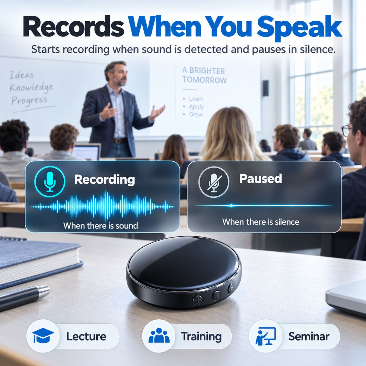 ⚡ 50% OFF🧲 Ultra-Magnetic Voice Recorder✨ HD Noise Reduction & Voice Control