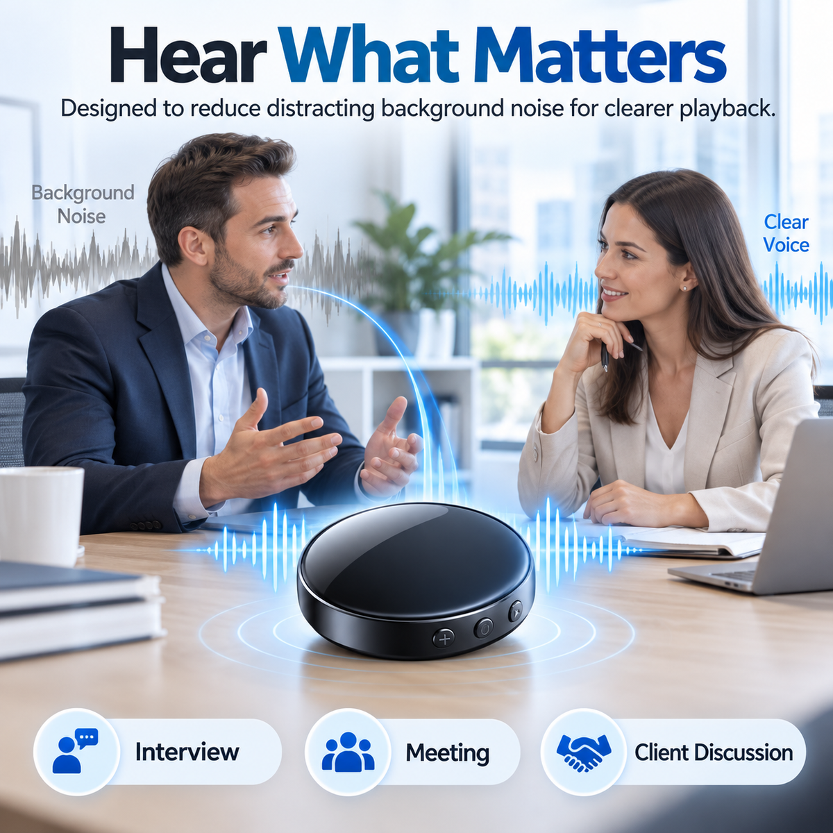 ⚡ 50% OFF🧲 Ultra-Magnetic Voice Recorder✨ HD Noise Reduction & Voice Control