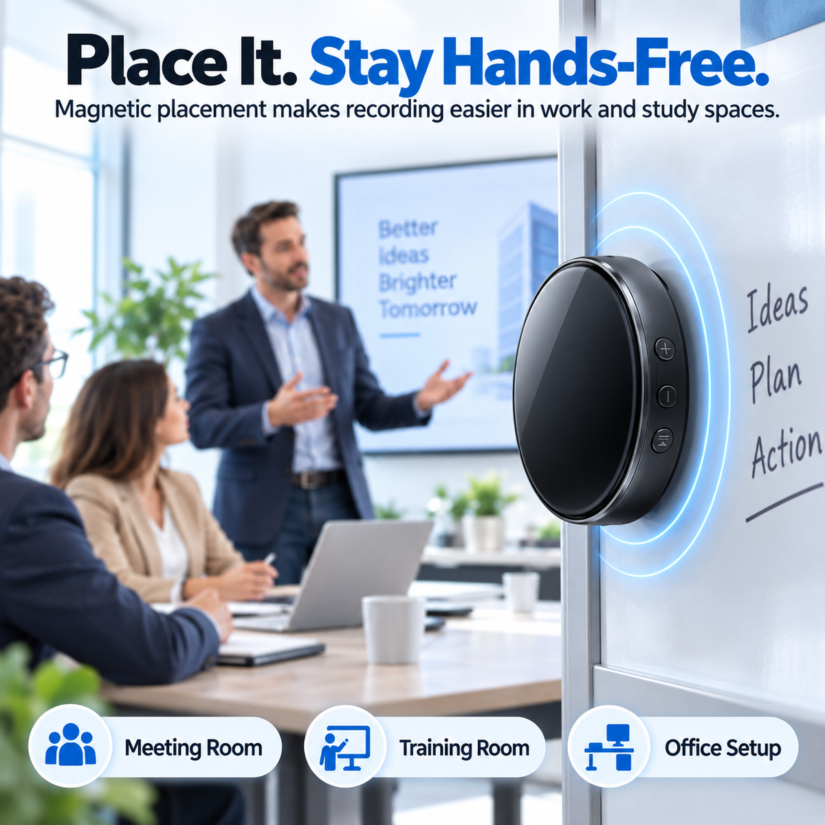 ⚡ 50% OFF🧲 Ultra-Magnetic Voice Recorder✨ HD Noise Reduction & Voice Control