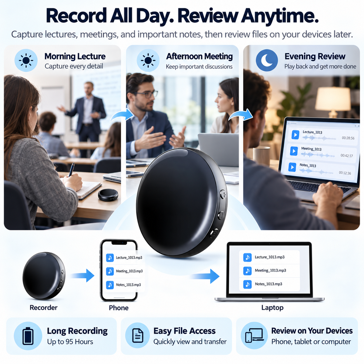 ⚡ 50% OFF🧲 Ultra-Magnetic Voice Recorder✨ HD Noise Reduction & Voice Control