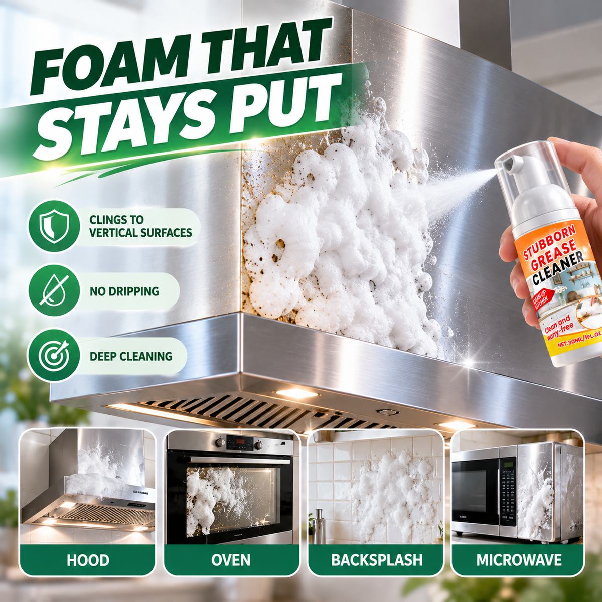 💥 50% OFF🧴 Kitchen Grease Cleaning Mousse✨ Instant Deep Clean