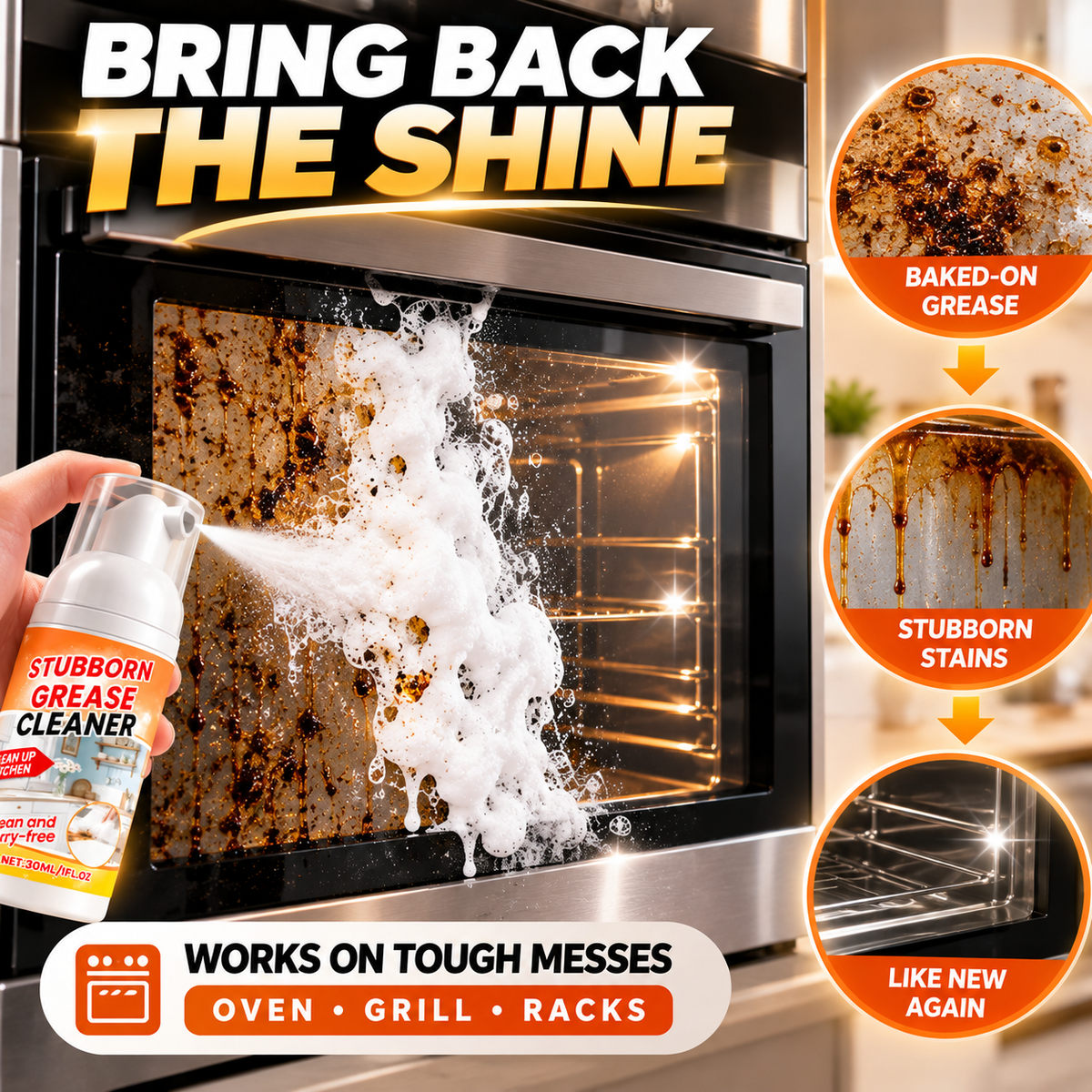 💥 50% OFF🧴 Kitchen Grease Cleaning Mousse✨ Instant Deep Clean