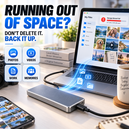 💥 50% OFF💾 Portable External SSD✨ Keep Photos, Videos & Files Safe