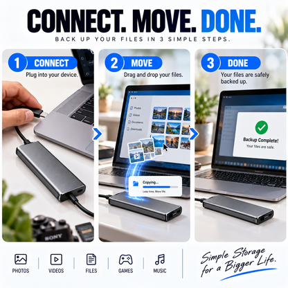 💥 50% OFF💾 Portable External SSD✨ Keep Photos, Videos & Files Safe