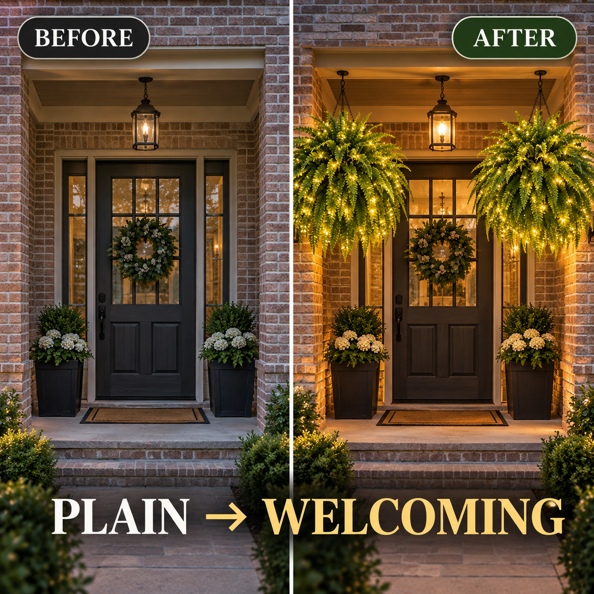 💥 50% OFF💛 Glowing Boston Ferns with Lights✨ Zero Watering & Maintenance