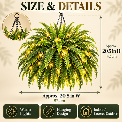 💥 50% OFF💛 Glowing Boston Ferns with Lights✨ Zero Watering & Maintenance