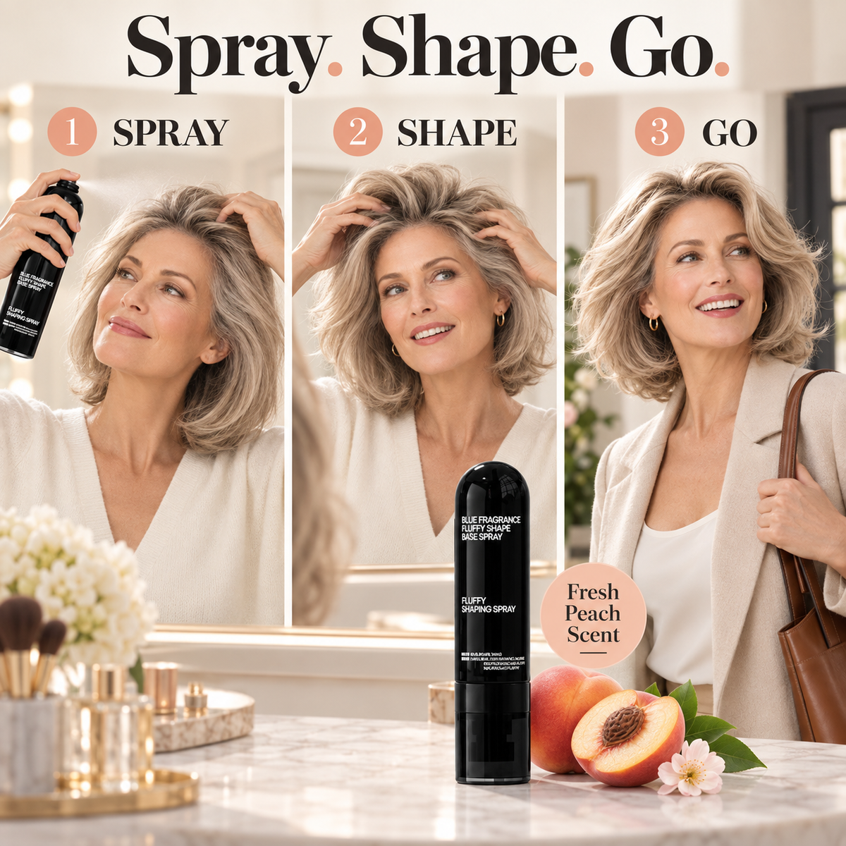 ⏰ Today Only🍑 Peach Volumizing & Setting Spray✨ Lightweight, Bouncy & Long-Lasting Hold