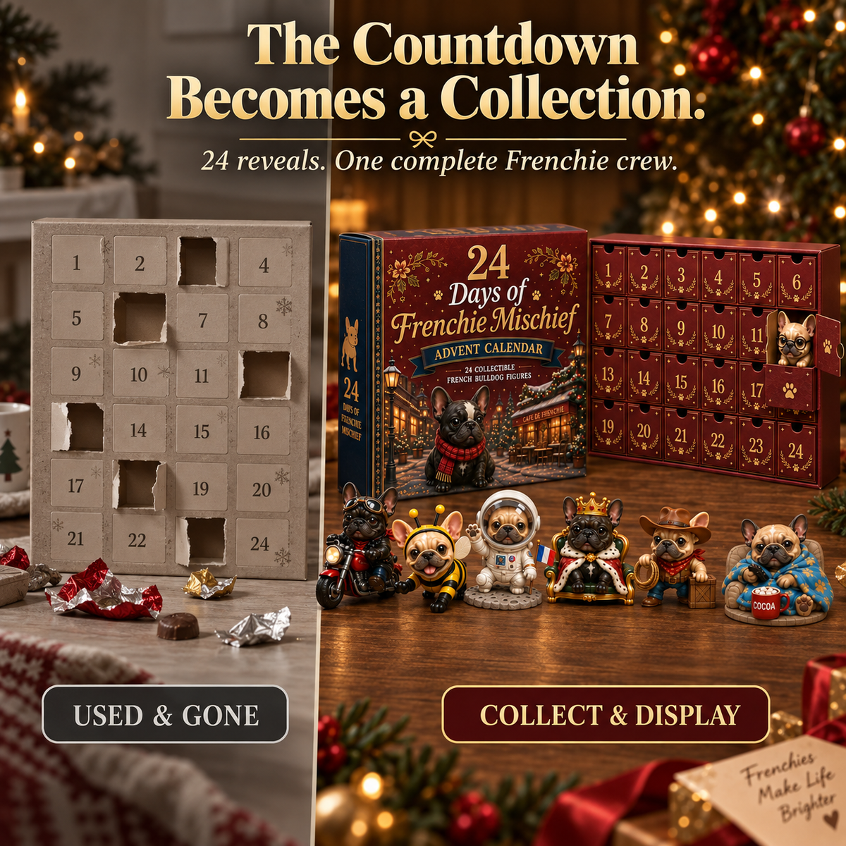 🔥 Limited Time-50% Off🐶 24-Day Frenchie Christmas Advent Calendar✨ 24 Characters & Daily Surprises
