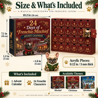 🔥 Limited Time-50% Off🐶 24-Day Frenchie Christmas Advent Calendar✨ 24 Characters & Daily Surprises