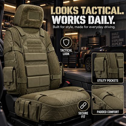 💥Limited Time-50% OFF🚙 Durable Tactical Truck Seat Cover✨ Storage, Protection & All-Day Comfort