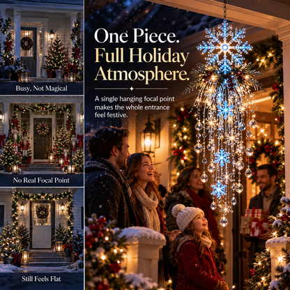 🔥 50% OFF Ends Today ❄️ Christmas Hanging Snowflake & Crystal LED Light | Magical Porch Glow ✨