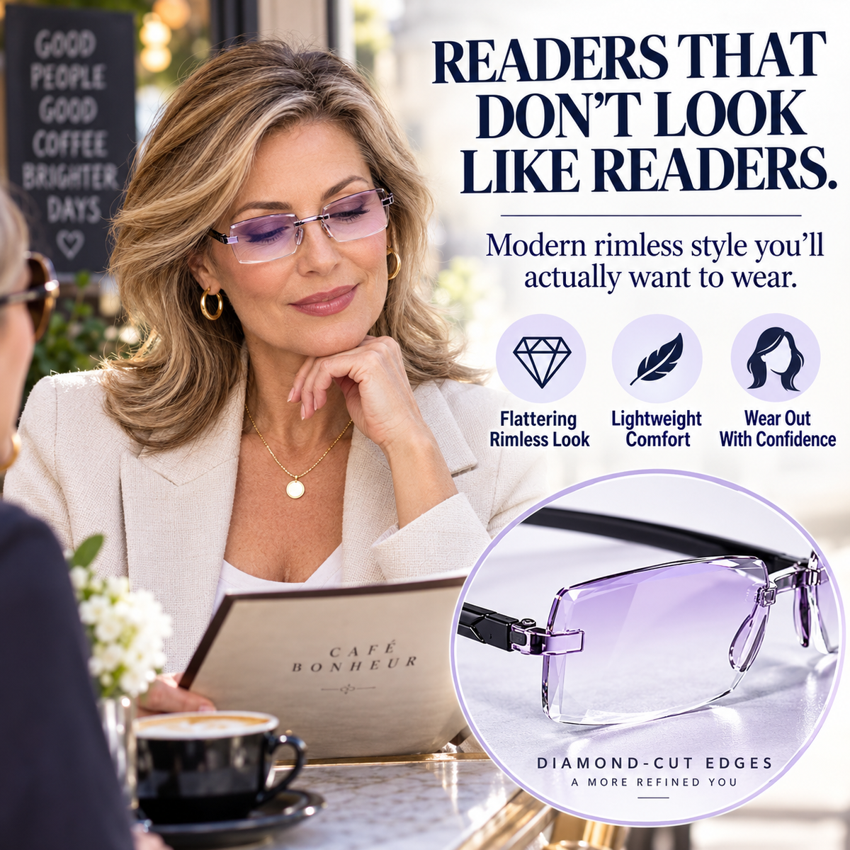 💥 50% OFF 👓 Smart Zoom Reading Glasses ✨ See Near, Screen & Everyday Clearly