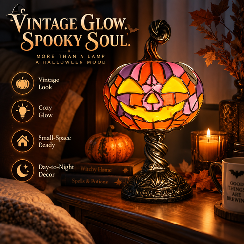 🎃 Bring Halloween Home 🕯️ Vintage Tiffany-Style Lamp ✨ Make Every Night Feel Like Spooky Season